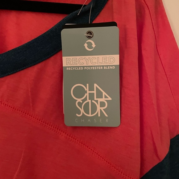 Chaser blue and orange long sleeve v neck tee - Picture 4 of 6